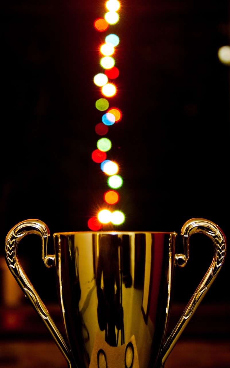 award, cup, lights, bokeh, trophy, prize, achievement, victory, winner, success, win, competition, champion, first, celebration, gold, reward, metal, metallic, golden, black winner, black metal, black bokeh, black cup, black celebrate, award, award, award, trophy, trophy, trophy, trophy, trophy, reward